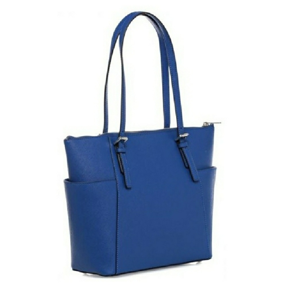 New! MICHAEL KORS Leather Tote Bag Electric Blue - Picture 3 of 8